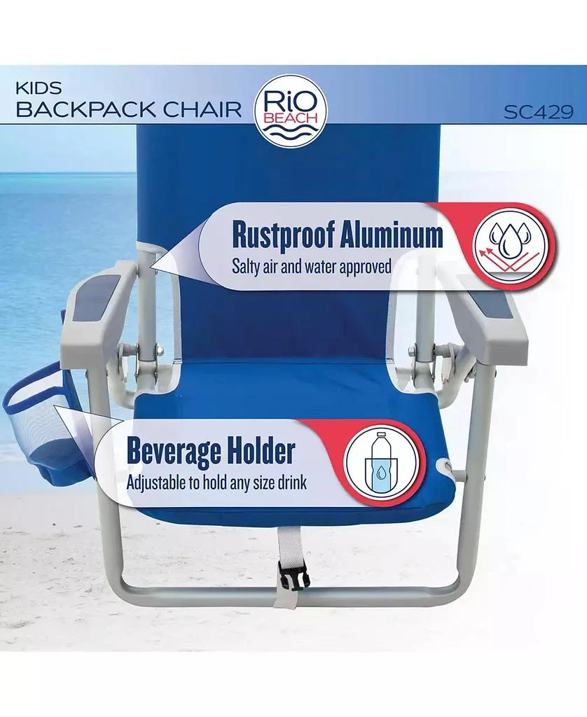 Rio Beach 2 x 2 x 2 ft Multi Kids Backpack Chair 7
