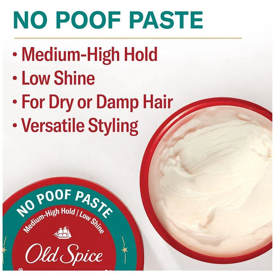 Old Spice No-Poof Paste, Hair Styling Paste for Men, Medium-High Hold with Low Shine Coconut & tropical wood notes 3