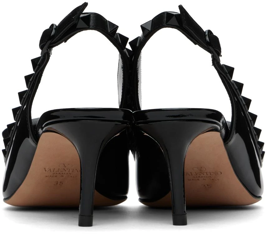 Valentino Black Rockstud Bow Slingback Heels 2