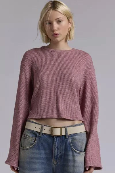 Urban Renewal ReMADE By UO Remnants Waffle Knit Drippy Sleeve Sweater 1