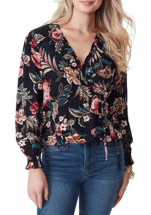 Jessica Simpson Simpson Tanya Long Sleeve Crepe Wrap Top 1