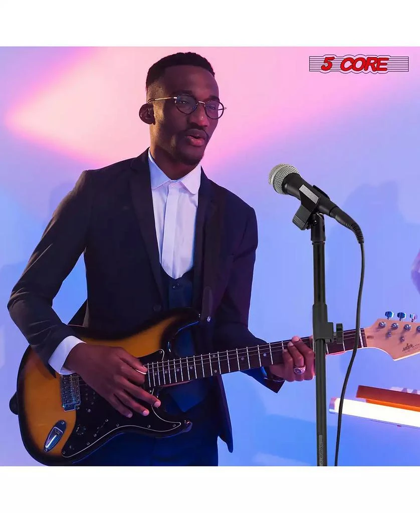 5 Core 5Core Mic Stand Pair Floor Adjustable Universal Heavy Duty Microphone Stands Round Base Soporte De micrA fono - MS RBP 3T 2PCS 4