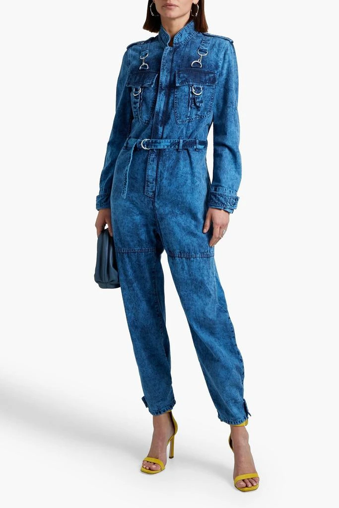 Stella McCartney Belted buckle-detailed denim jumpsuit 2
