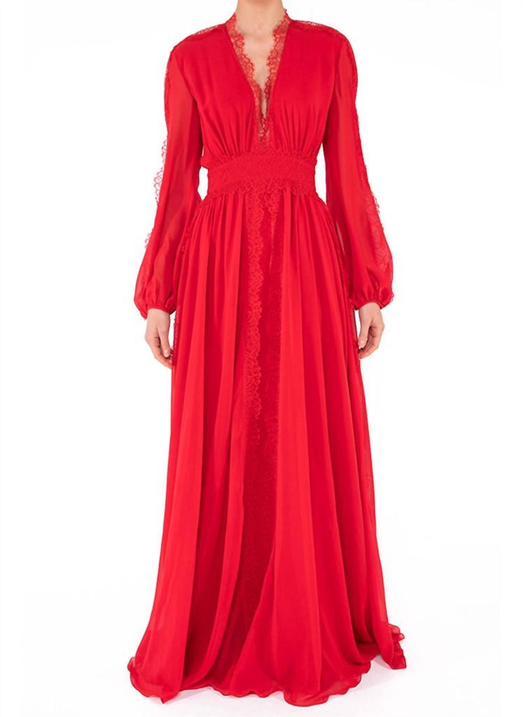 Giambattista Valli Giambattista Valli - Georgette & Lace V-Neck Gown
