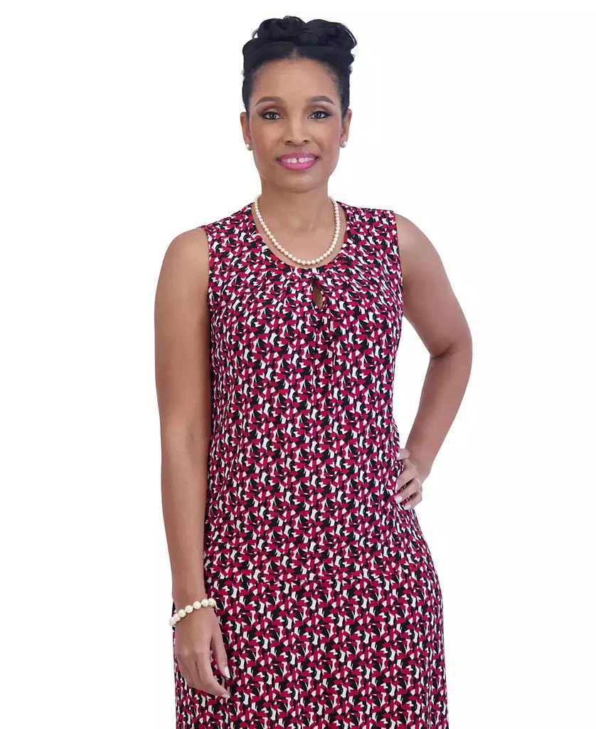Kasper Women's Printed Sleeveless Keyhole Top 3