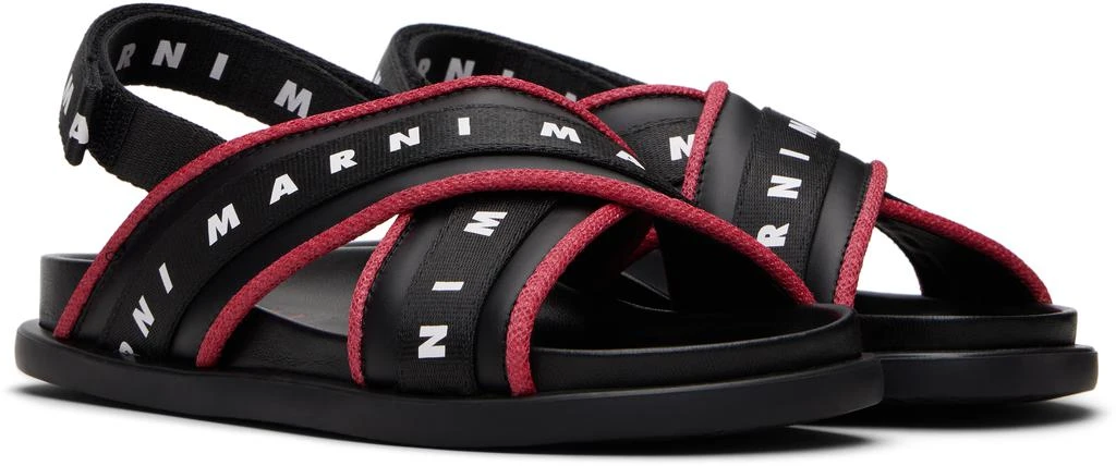 Marni Kids Black Crisscrossing Sandals 4