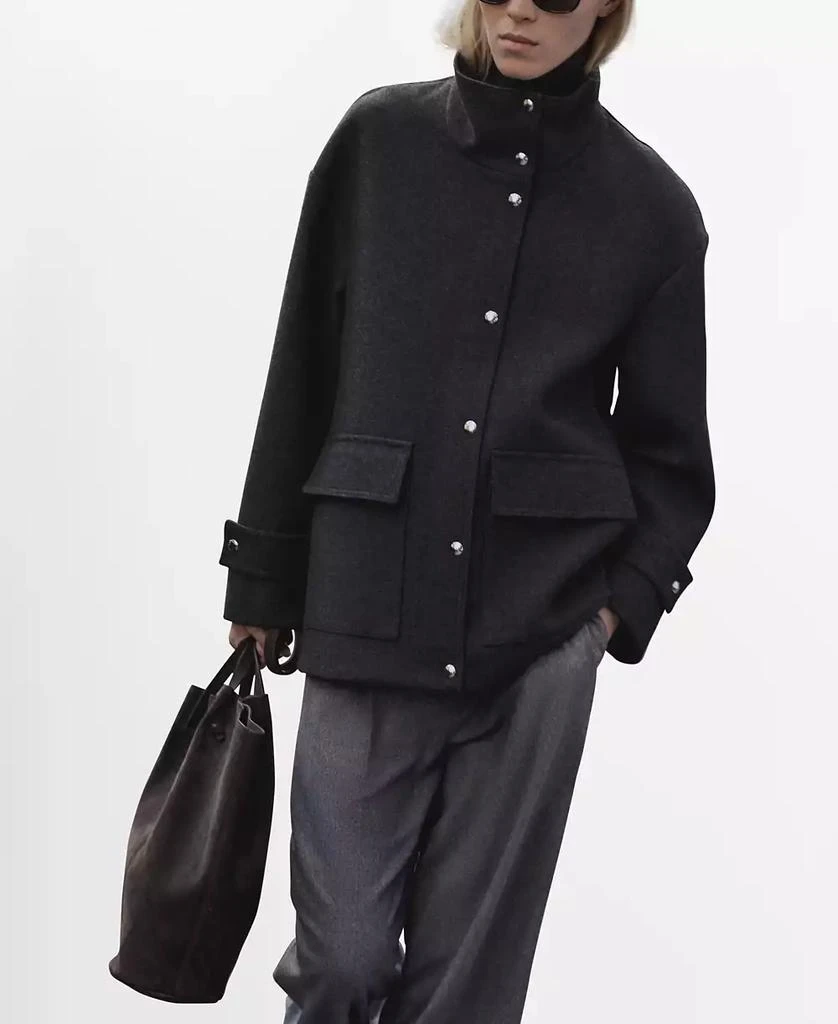 Mango Women's Turtleneck Wool Coat 3