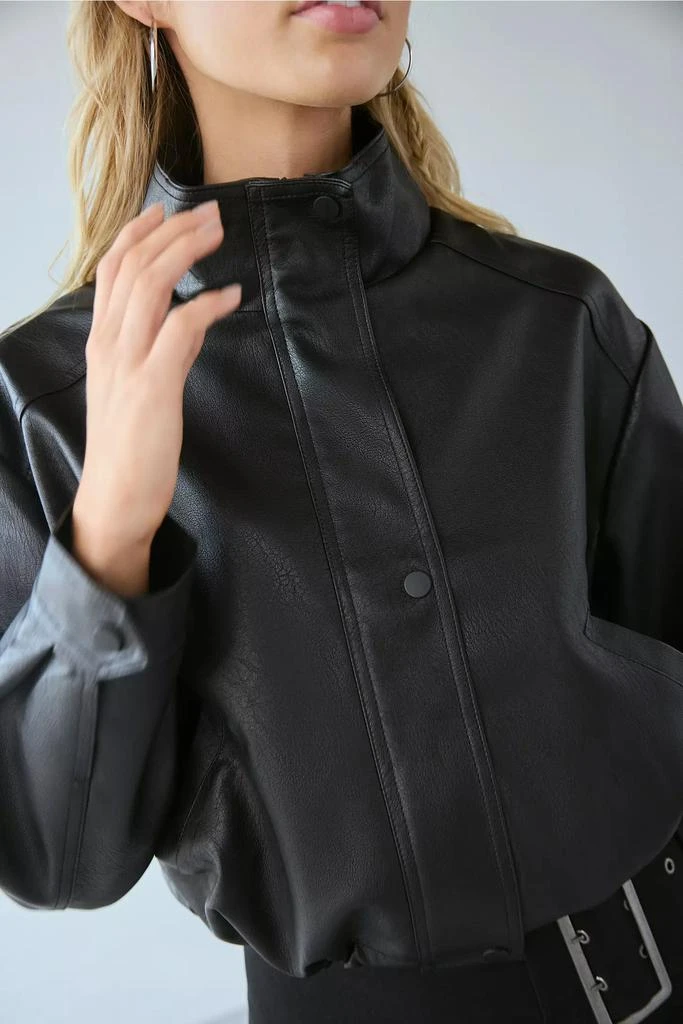 Silence + Noise Silence + Noise Chloe Faux Leather Bomber Jacket 1