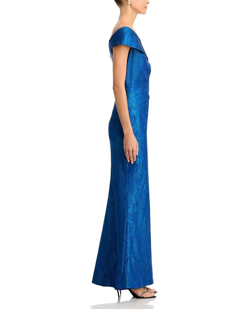Teri Jon Metallic Jacquard Stretch Gown 5
