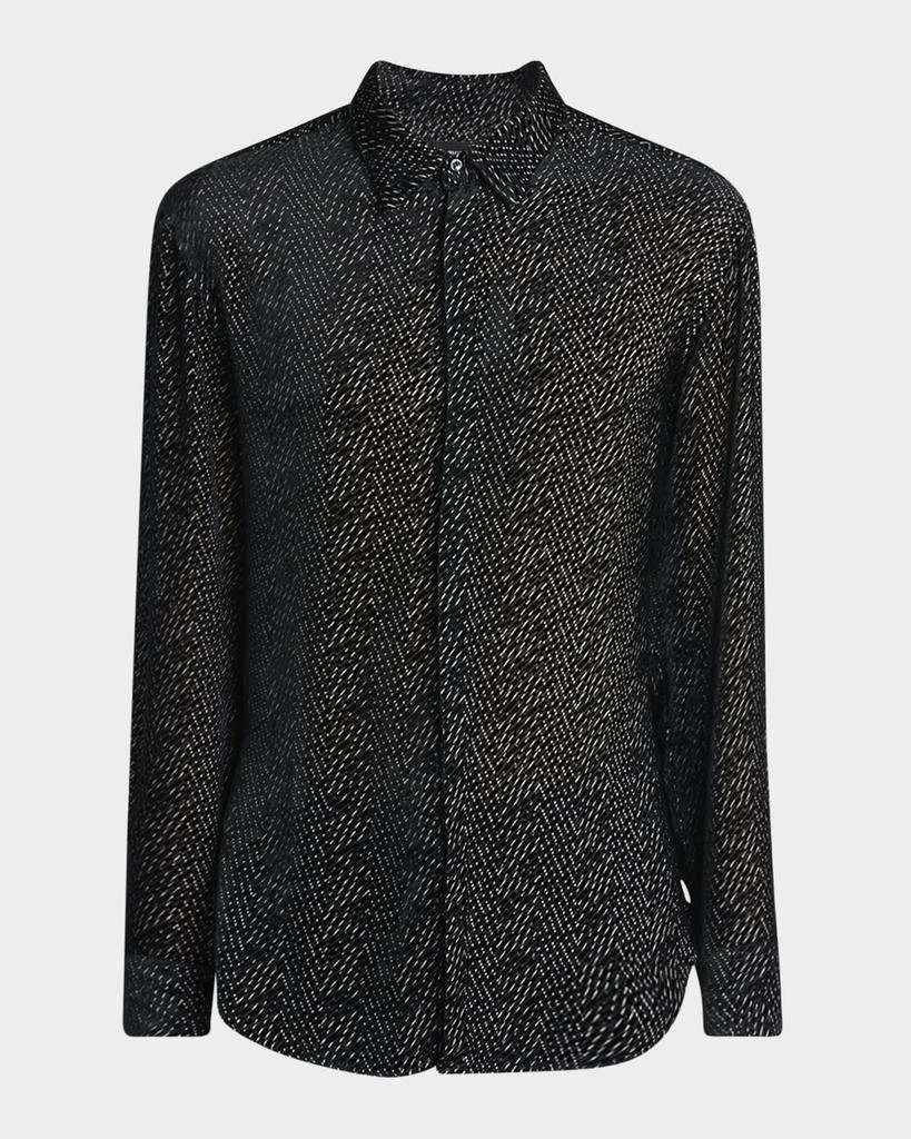 Men's Diagonal-Woven Viscose Dress Shirt