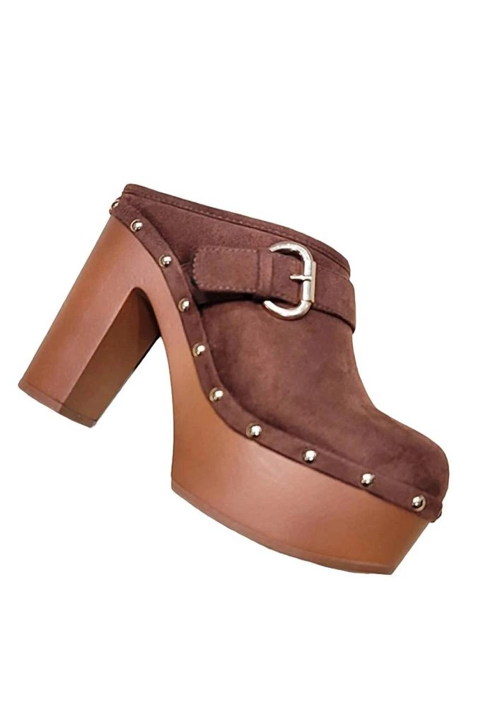Let's See Style Woodland Clog High Heels In Brown 1