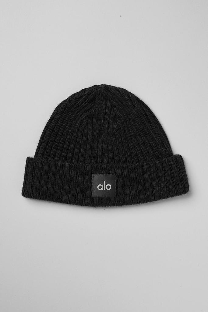 Alo Yoga Cashmere Blend Rib Beanie - Black