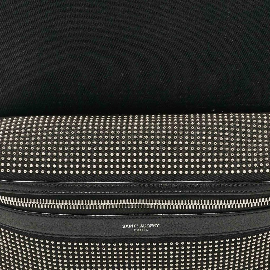 Yves Saint Laurent Saint Laurent Black Canvas and Leather City Studded Backpack 5