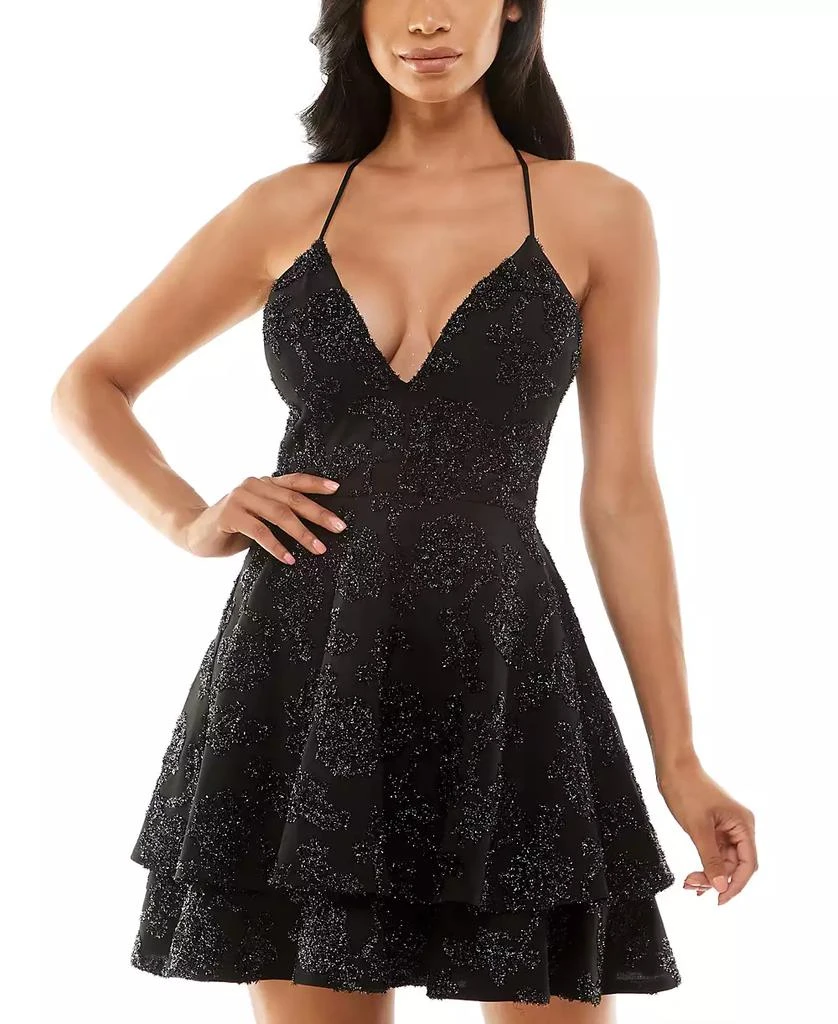 Emerald Sundae Juniors' Lace-Back Fit & Flare Dress 1
