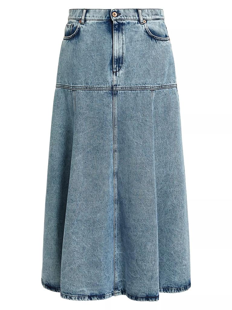 Marina Rinaldi Plus Fascia Denim Maxi Skirt