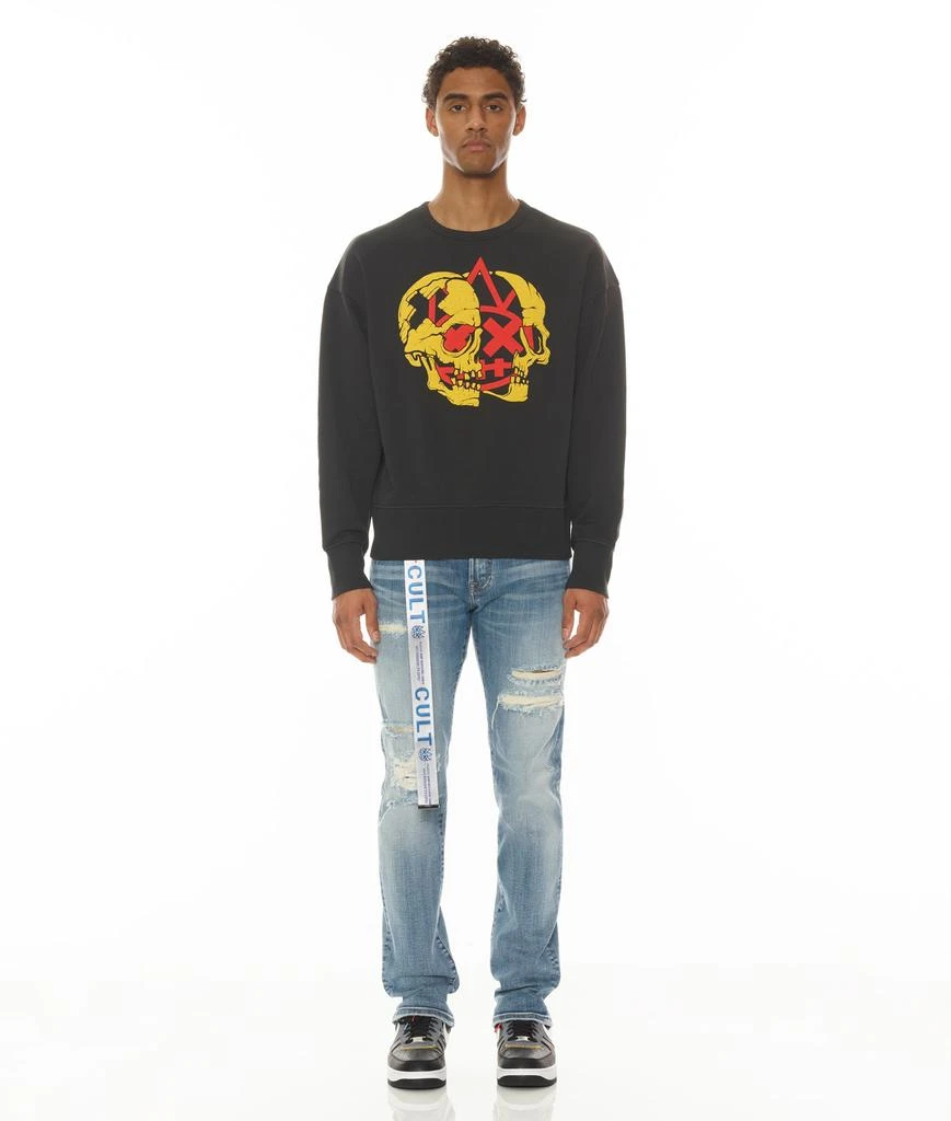 Cult Of Individuality Crew Neck Fleece In Black 2