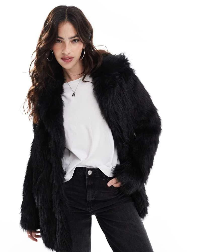 Glamorous Glamorous Faux fur coat in black 1