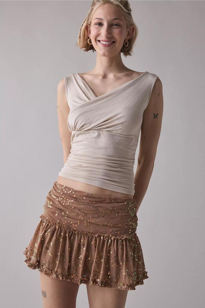 panパンsilk pearl knit mini skirtビオトープroku silk pearl knit mini skirt – pan（パン）