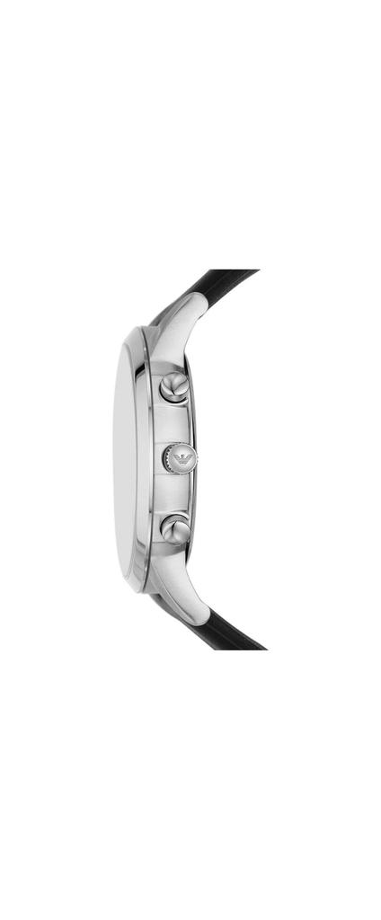 Emporio Armani Chronograph Black Leather Mens Watch