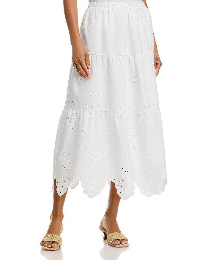 AQUA Eyelet Midi Skirt - Exclusive 1