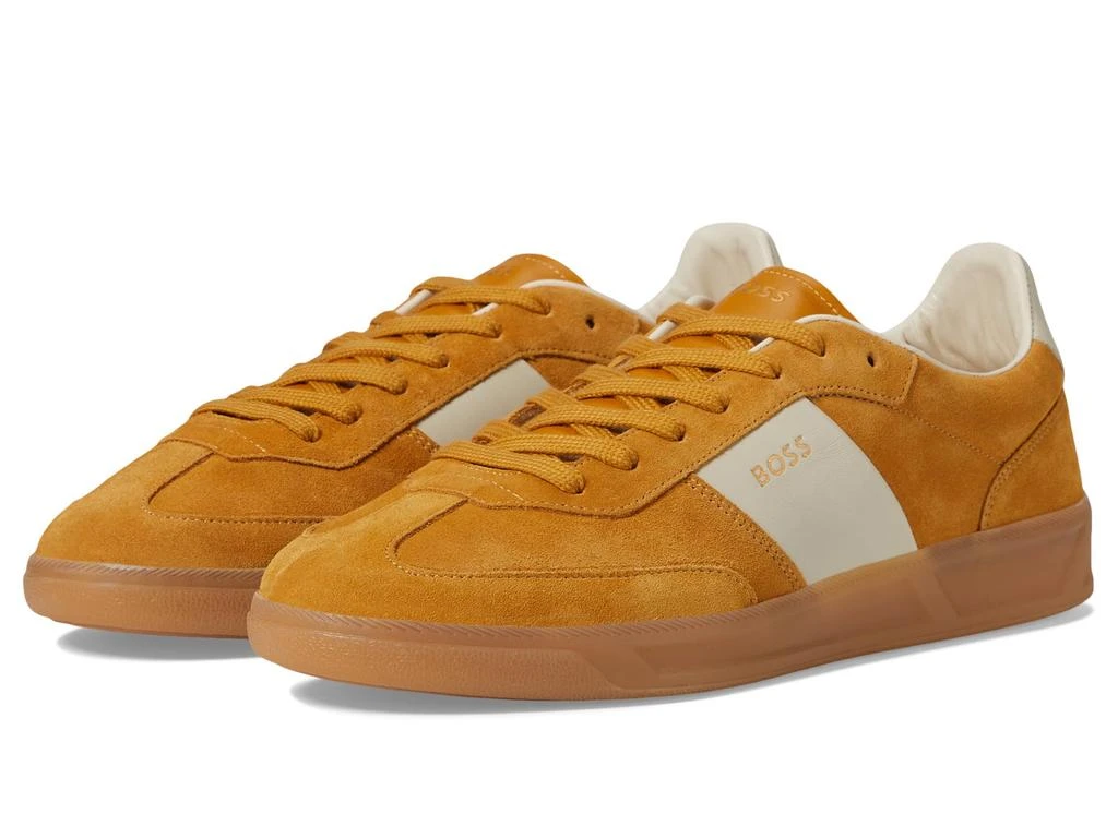 Hugo Boss Suede Leather Block Low Profile Sneakers 1