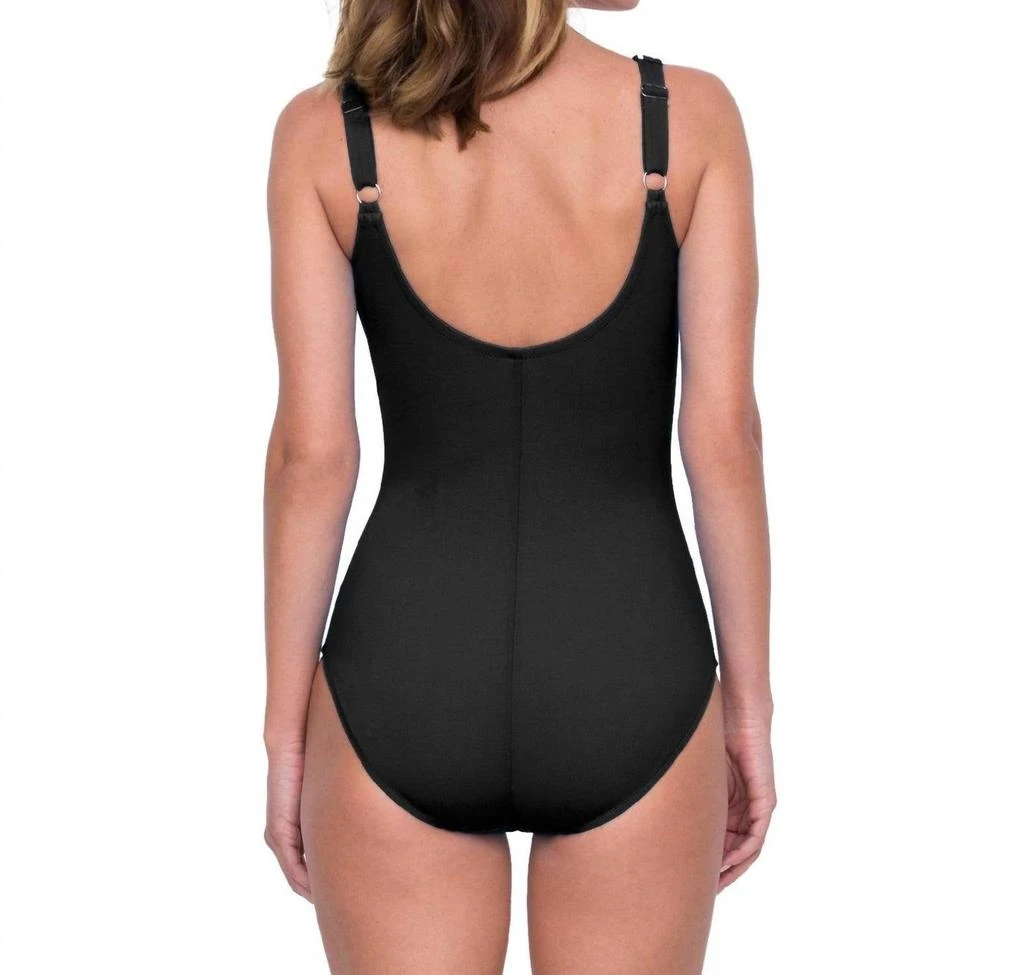 Gottex Full Coverage Surplice High Back One Piece Swimsuit In Got Black 2