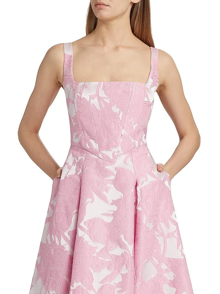 Theia Soleil Basque Waist Jacquard Gown 6