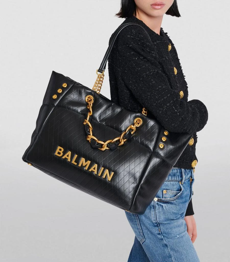 Balmain Leather 1945 Soft Tote Bag 7