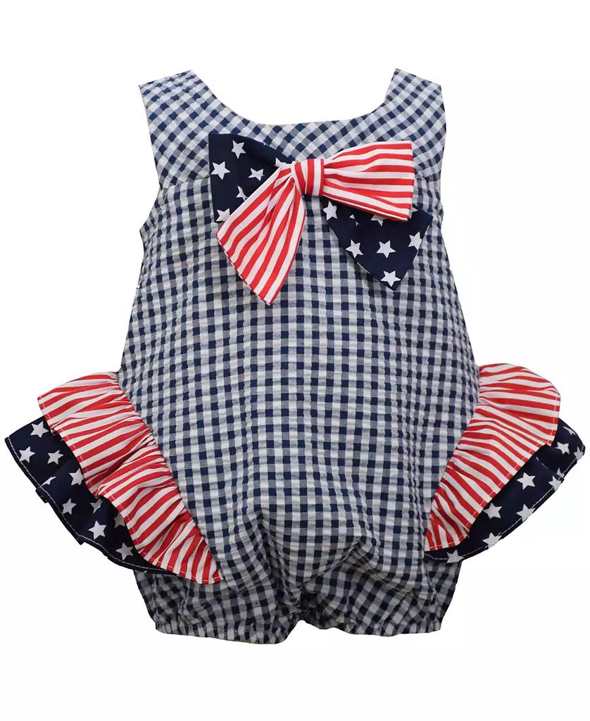 Bonnie Baby Baby Girls Americana Seersucker Check Bubble Romper