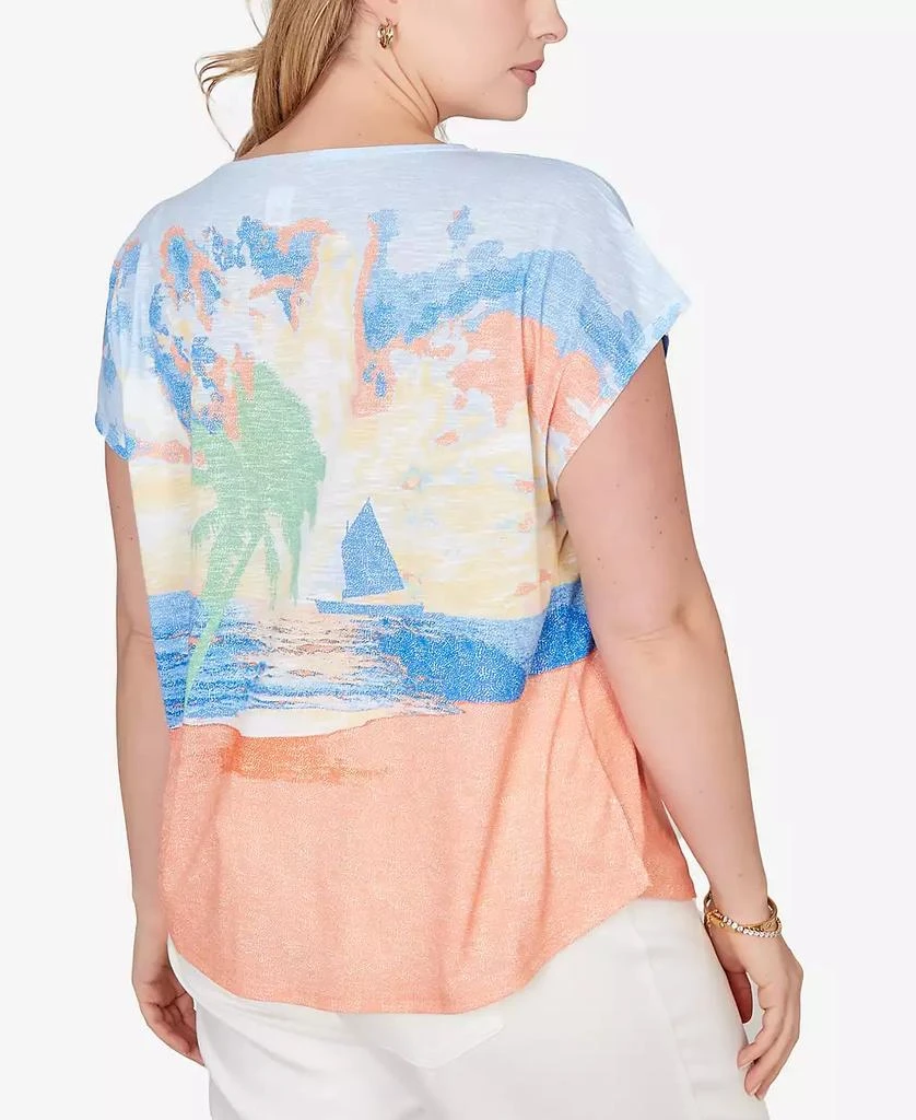 HEARTS OF PALM Plus Size Printed Scoop Neck Top 5