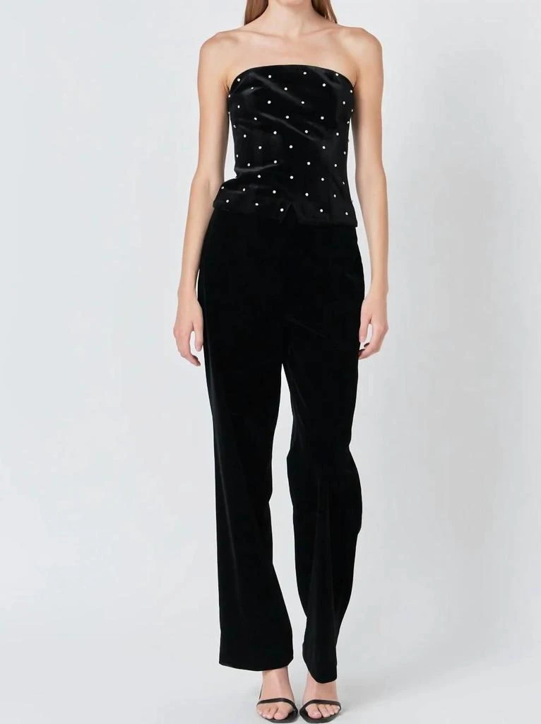 Endless Rose Endless Rose - Velvet Rhinestone Bustier Top 5