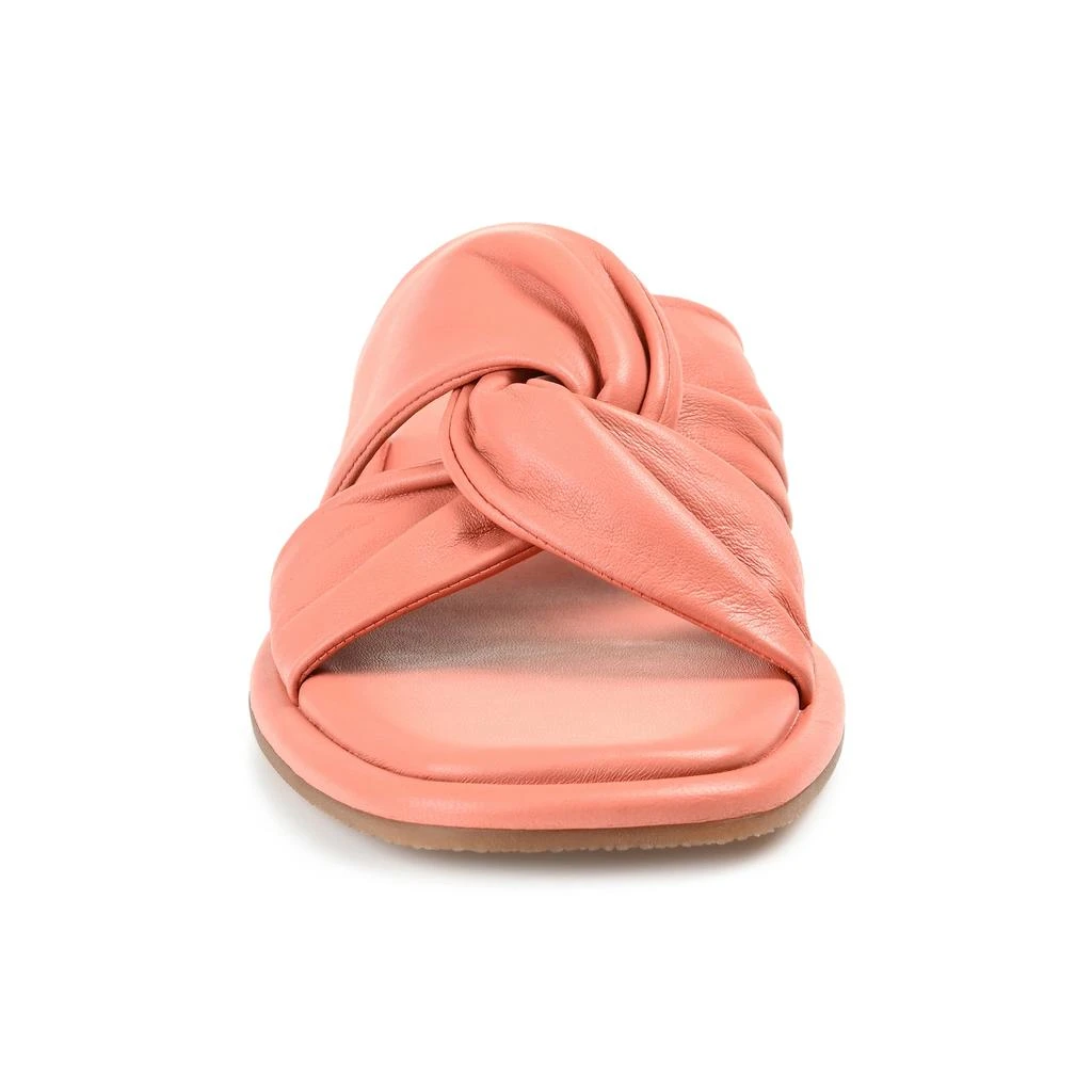 JOURNEE Journee Signature Womens Genuine Leather Kanndice Slip On Slide Sandals 6