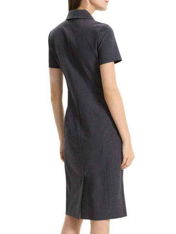 Theory Stretch Wool Knee-Length Polo Dress 2