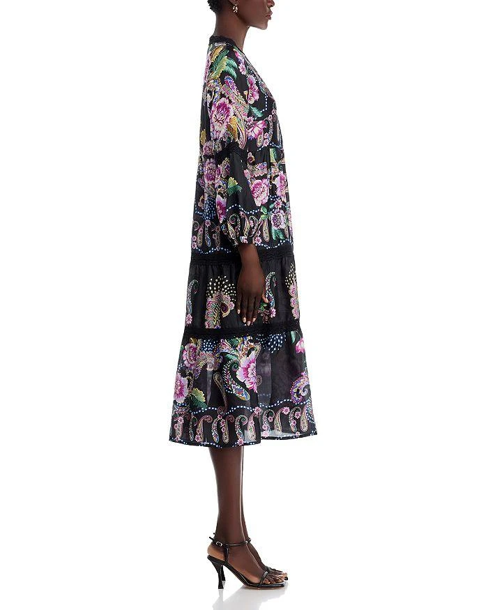 Johnny Was Leda Lace Trim Silk Dress 3