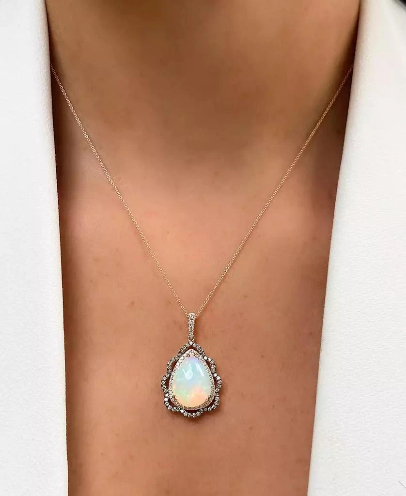 Le Vian Neopolitan Opal (3-1/2 ct. t.w.), Nude Diamond (1/4 ct. t.w.) & Chocolate Diamond (1/3 ct. t.w.) Pendant 20" Necklace in 14k Strawberry Gold 2