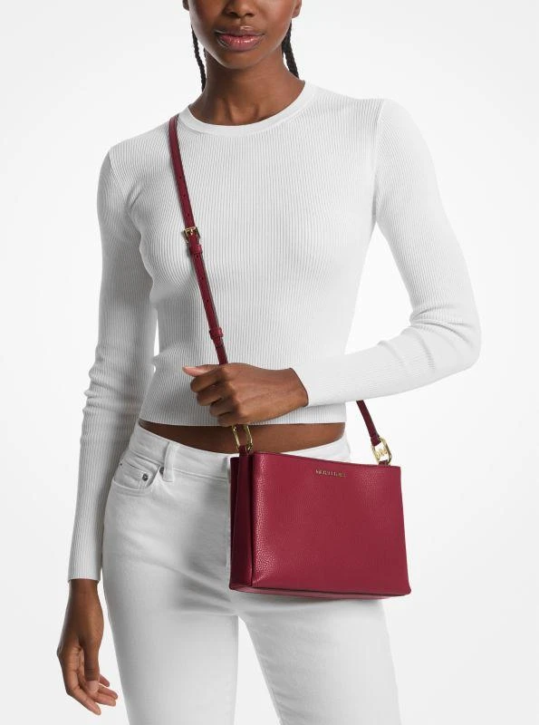 Michael Kors Trisha Medium Pebbled Leather Crossbody Bag 3