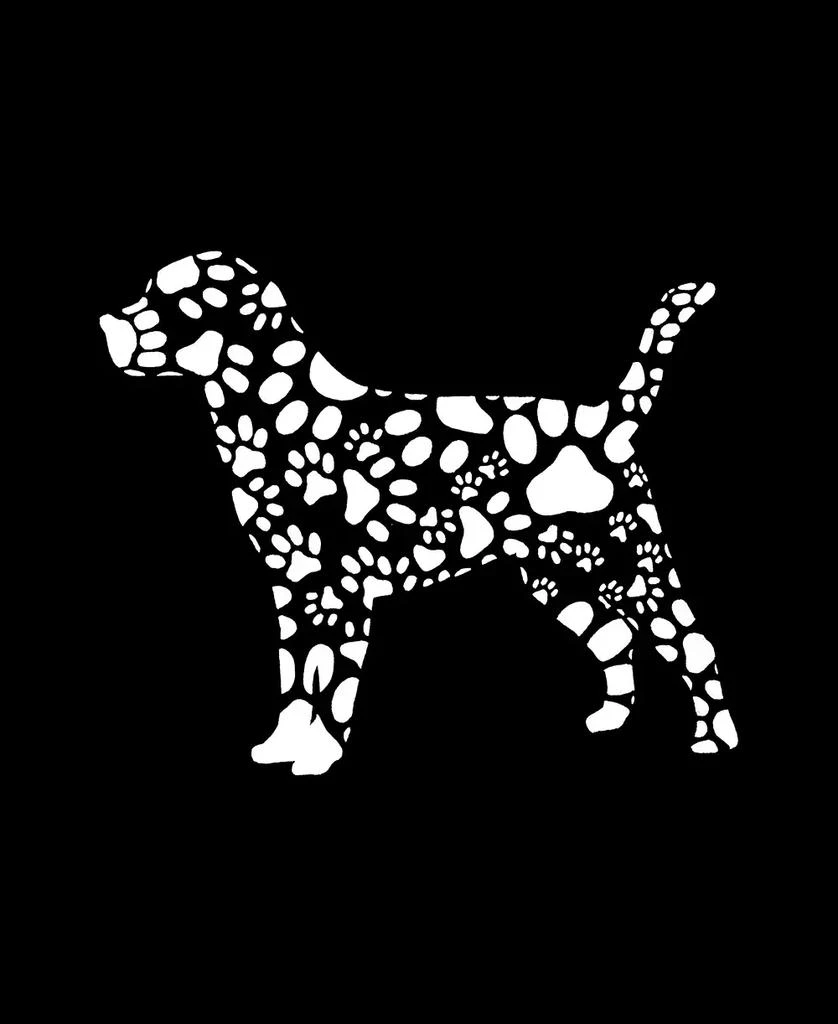 LA Pop Art Plus Size Dog Paw Prints Word Art Tank Top 2