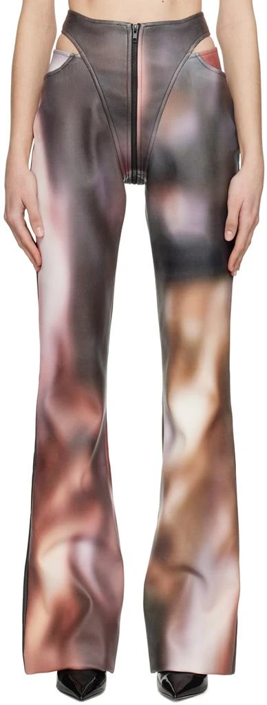Puppets and Puppets Multicolour Cutout Faux-Leather Trousers 1