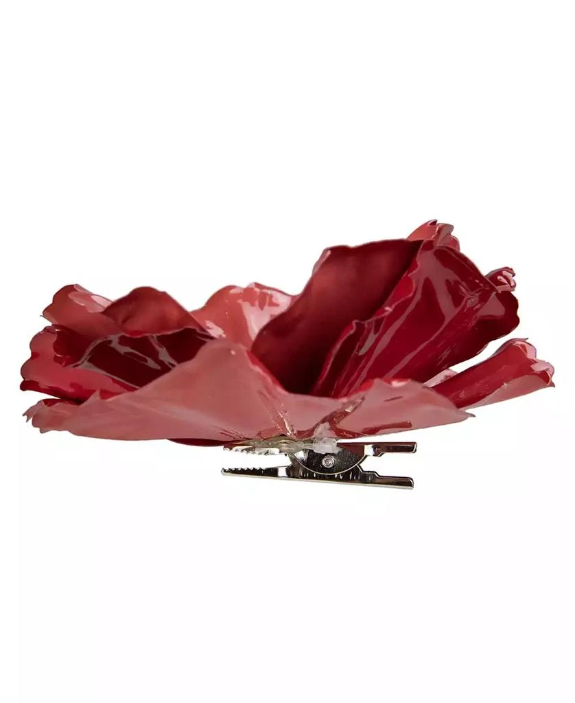 Northlight Shiny Coral Poppy Clip Christmas Ornament 2