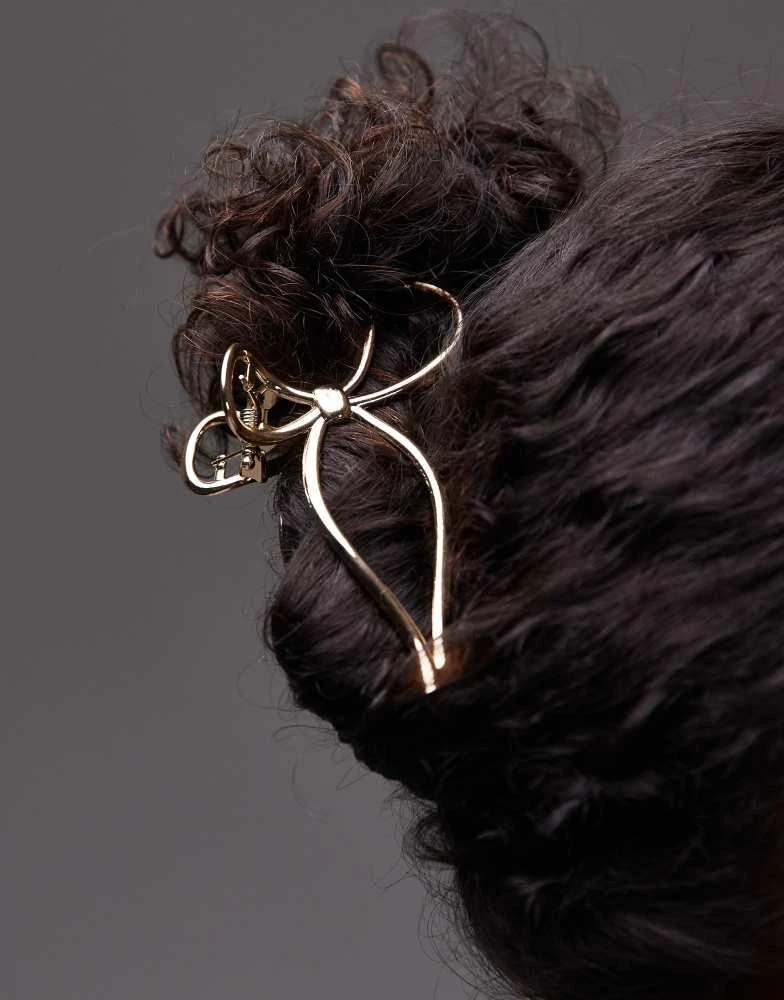 & Other Stories & Other Stories bow hair claw clip in black 3