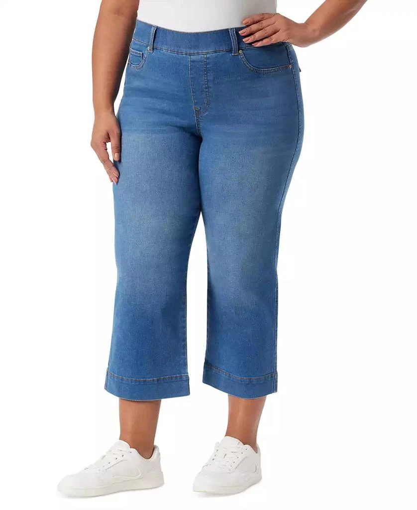 Gloria Vanderbilt Plus Size Shape Effect  Pull-On Wide-Leg Jeans 1
