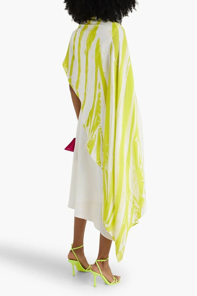 ROKSANDA Pascale cape-effect printed taffeta midi dress 3