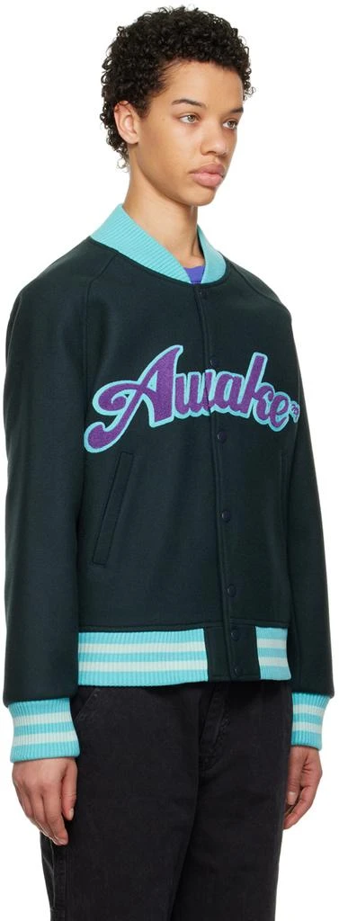 Awake NY Gray Embroidered Varsity Jacket 2