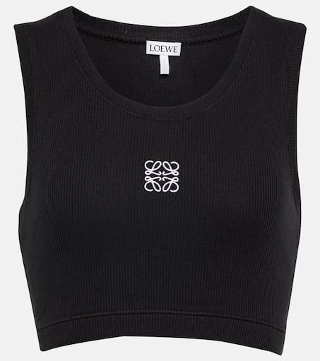 Loewe Anagram cropped cotton-blend tank top 1