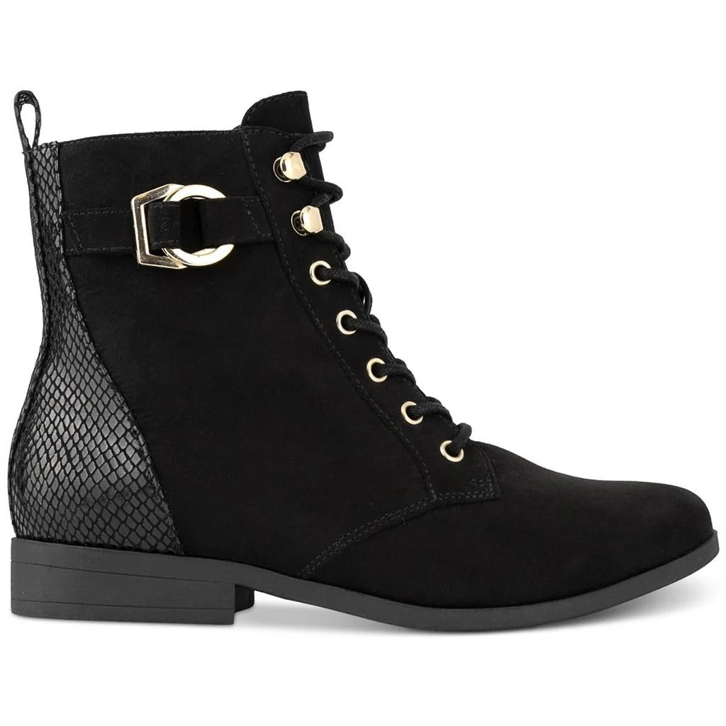 Karen Scott Claritaa Womens Microsuede Embossed Combat & Lace-up Boots 2