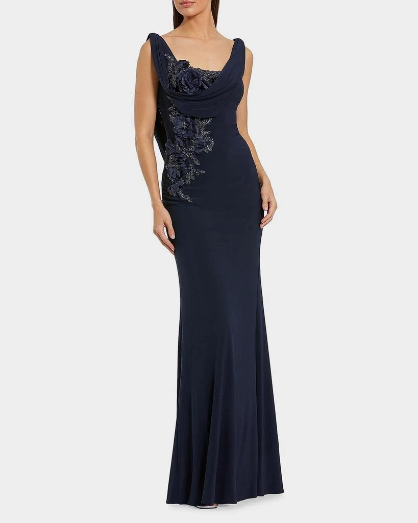 Mac Duggal Evening Beaded Jersey Sleeveless Gown