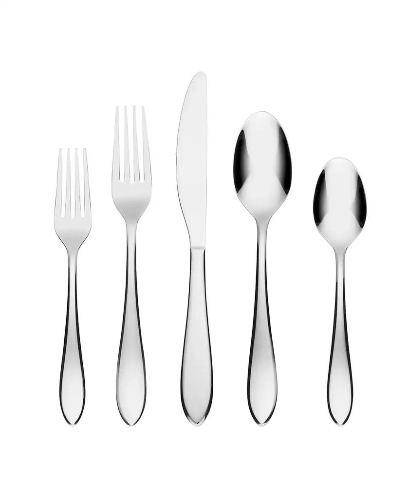 Cambridge Silversmiths Delia Mirror 42 Piece Stainless Steel Flatware Set, Service for 8 2