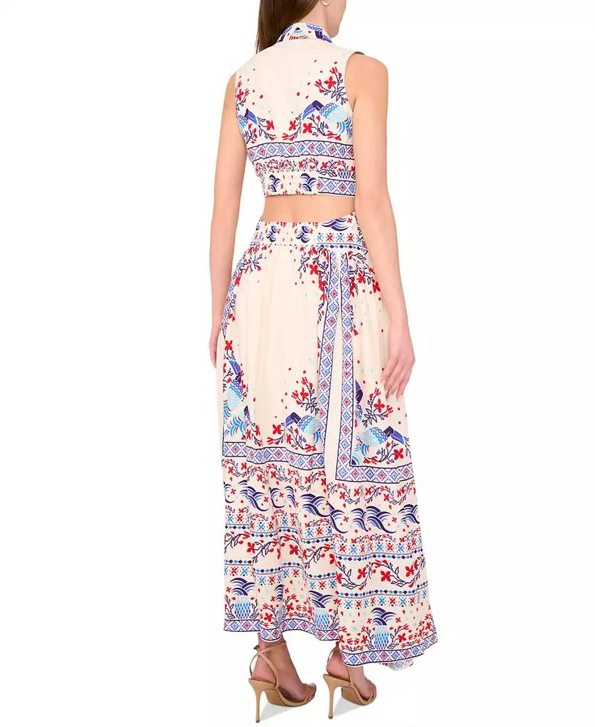 1. State Women's Printed Button Cutout Sleeveless Maxi Dress 3