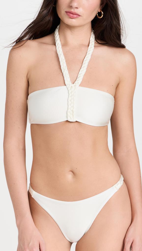 PatBO Jersey Sands Braided Halter Neck Bikini Top