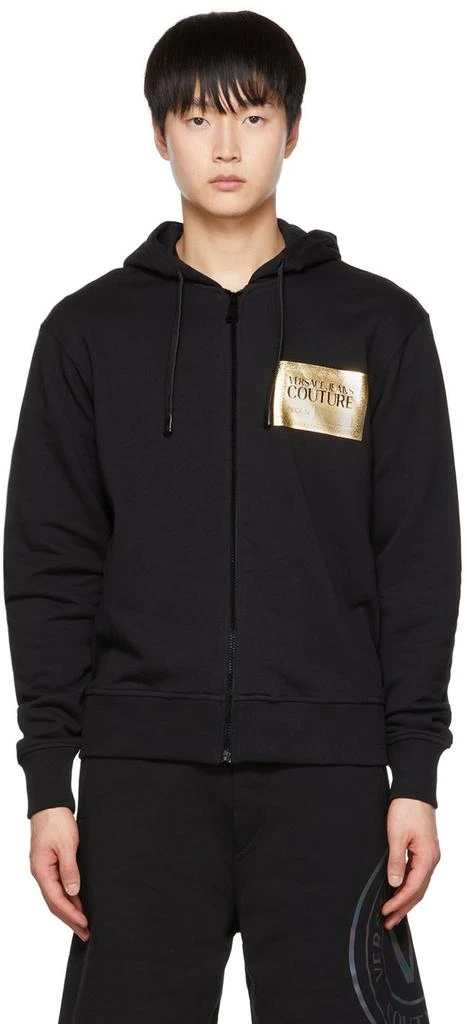 Versace Black Graphic Print Hoodie 1